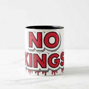 No Kings - Dripping Horror lettertype ontwerp. Tweekleurige Koffiemok