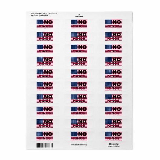 NO KINGS  ETIKET (Full Sheet)