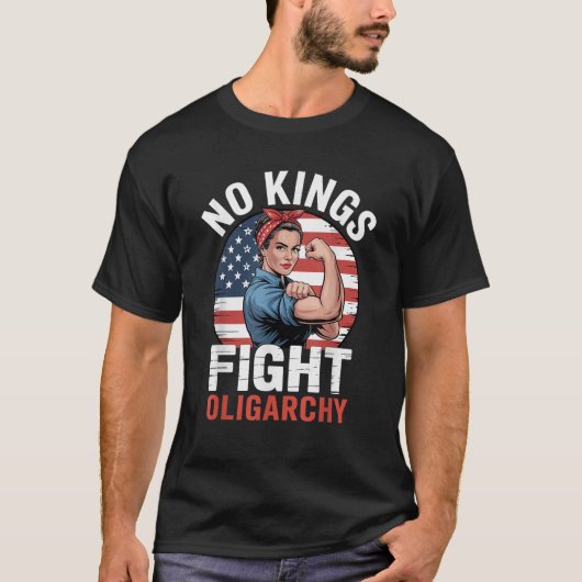 No Kings Fight Oligarchy T-Shirt (Voorkant)