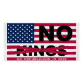 "NO kings" Glossy Poster (Voorkant)