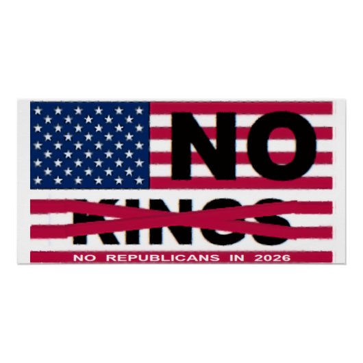 "NO kings" Glossy Poster (Voorkant)