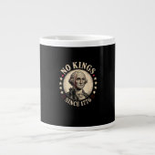 No Kings In America 1776 Freedom Retro Classic Grote Koffiekop (Voorkant)