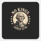 No Kings In America 1776 Freedom Retro Classic Vierkante Sticker (Voorkant)