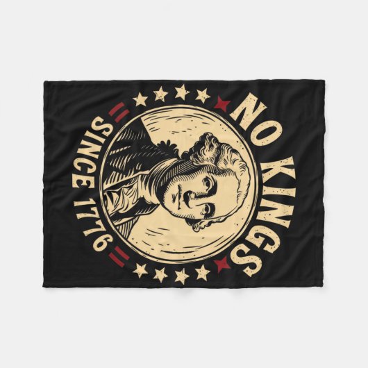No Kings in America 1776 Save Democracy Verenigde  Fleece Deken (Voorkant (Horizontaal))