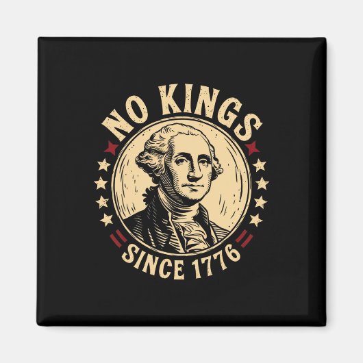 No Kings in America 1776 Save Democracy Verenigde  Magneet (Voorkant)