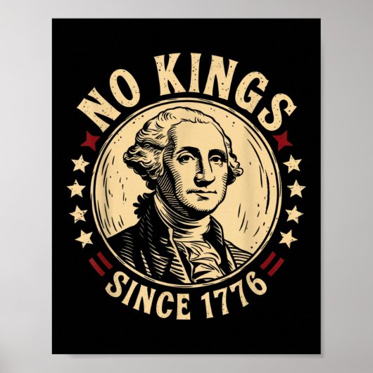 No Kings in America 1776 Save Democracy Verenigde  Poster (Voorkant)