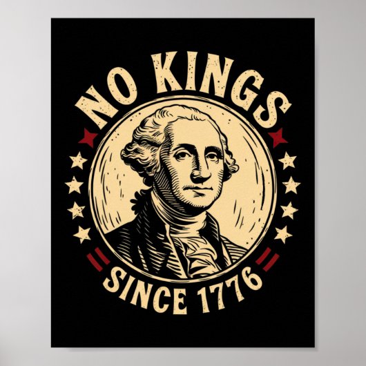 No Kings in America 1776 Save Democracy Verenigde  Poster (Voorkant)