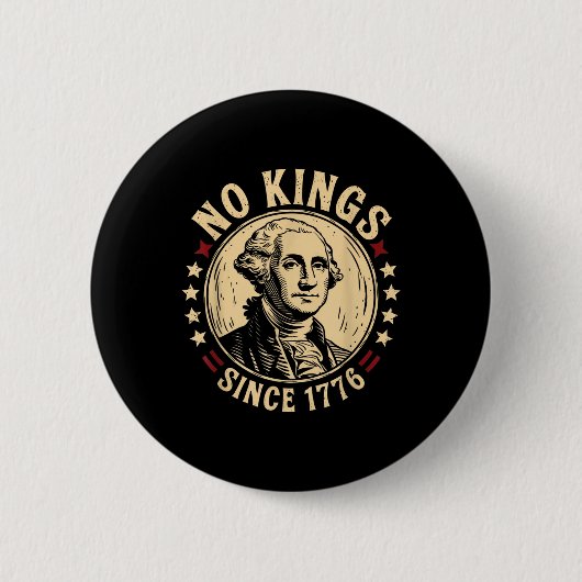 No Kings in America 1776 Save Democracy Verenigde Ronde Button 5,7 Cm (Voorkant)