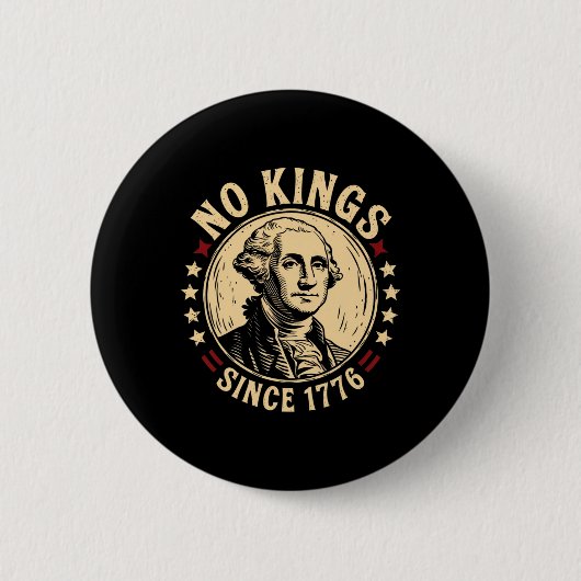 No Kings in America 1776 Save Democracy Verenigde  Ronde Button 5,7 Cm (Voorkant)