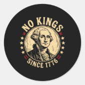 No Kings in America 1776 Save Democracy Verenigde  Ronde Sticker (Voorkant)