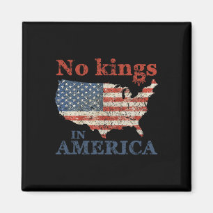 No Kings in America Amerikaanse vlag Vintage 1 Magneet