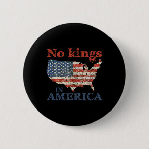 No Kings in America Amerikaanse vlag Vintage 1 Ronde Button 5,7 Cm