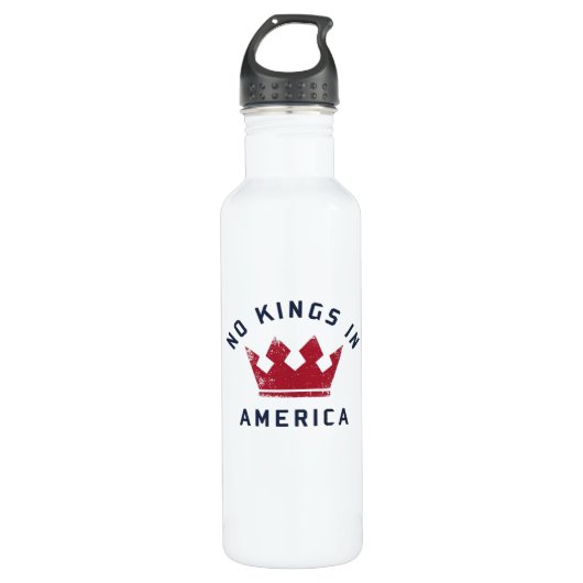 No Kings In America Anti Fascism USA Classic Waterfles (Voorkant)