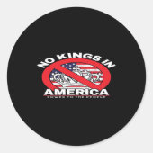 No Kings In America Anti-Monarchy Patriotic Design Ronde Sticker (Voorkant)