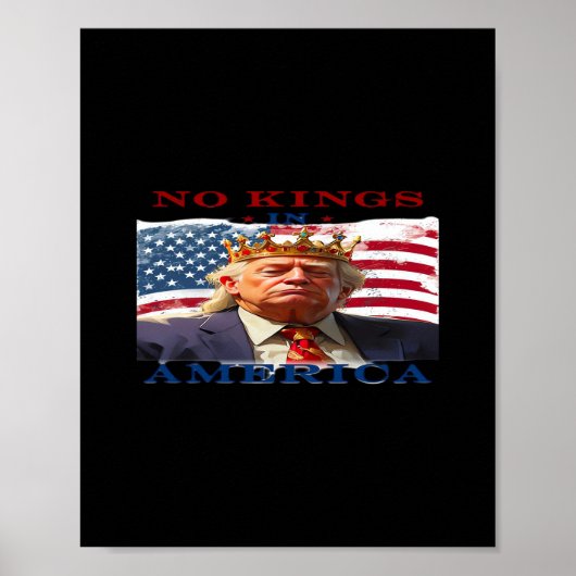 No Kings In America Anti-Trump Creative Design Poster (Voorkant)