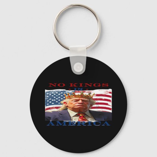 No Kings In America Anti-Trump Creative Design Sleutelhanger (Voorkant)