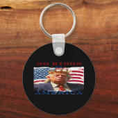 No Kings In America Anti-Trump Creative Design Sleutelhanger (Voorkant)