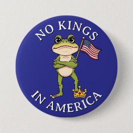No Kings in America Anti-Trump Protest Large Ronde Button 7,6 Cm