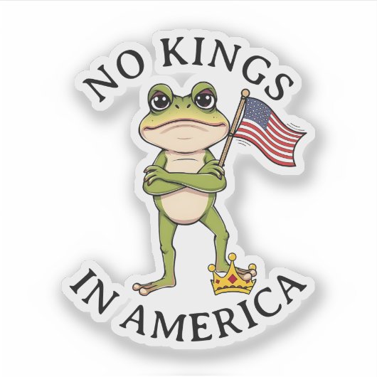 No Kings in America Anti-Trump Protest  Sticker (Voorkant)