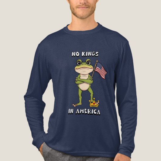 No Kings in America Anti-Trump Protest  Tri-Blend Shirt (Voorkant volledig)