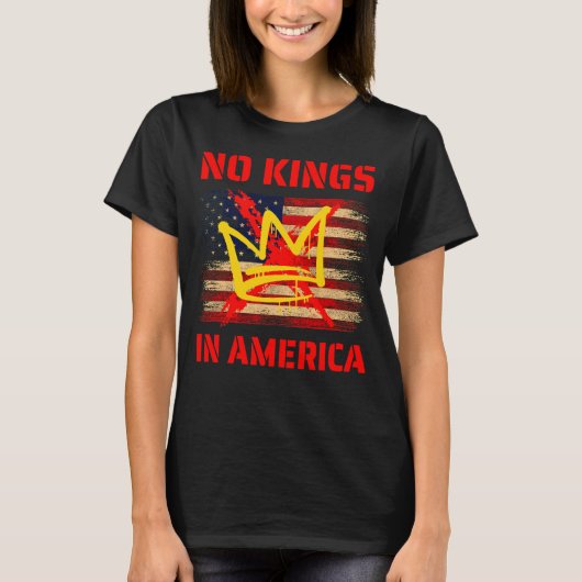No Kings in America   anti Trump T-shirt (Voorkant)