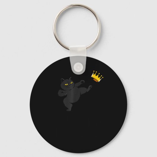 No Kings In America Black Cat Funny Litical Meme 4 Sleutelhanger (Voorkant)