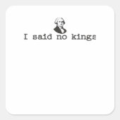 No Kings In America Bold Casual Vierkante Sticker (Voorkant)