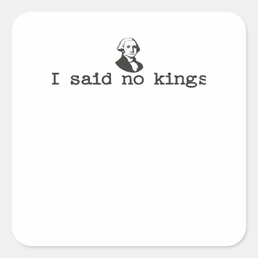 No Kings In America Bold Casual Vierkante Sticker (Voorkant)