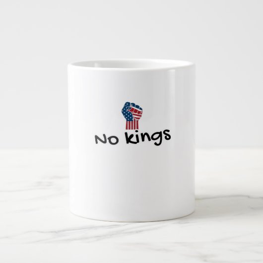No Kings In America Classic Minimal Clean Grote Koffiekop (Voorkant)