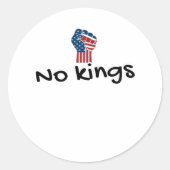 No Kings In America Classic Minimal Clean Ronde Sticker (Voorkant)