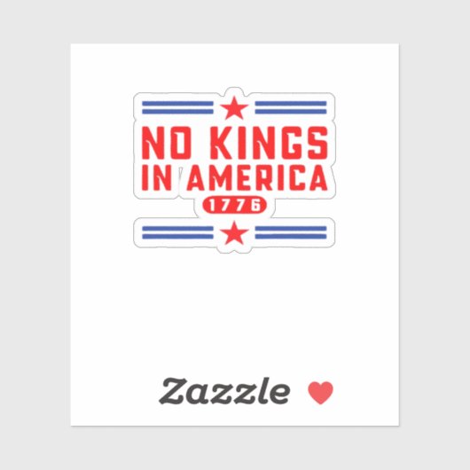 No Kings In America Classic Minimal Clean Sticker (Vel)