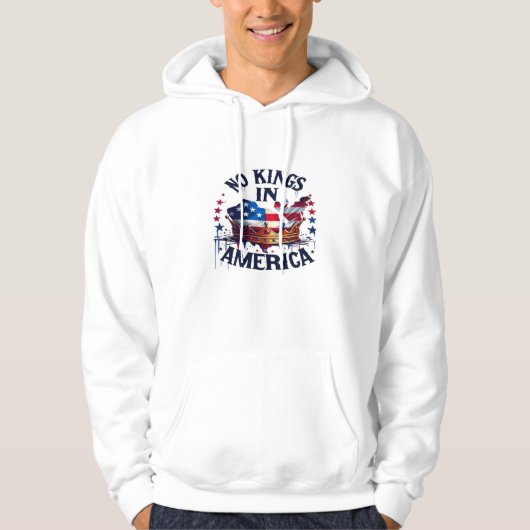 No Kings In America Classic Retro Cool Hoodie (Voorkant)