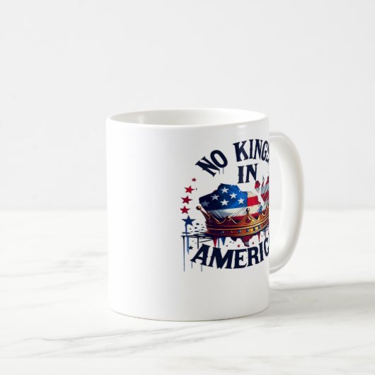 No Kings In America Classic Retro Cool Koffiemok (Voorkant rechts)