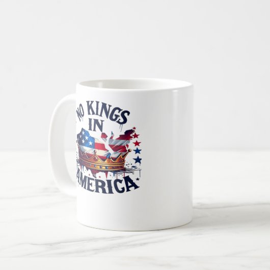 No Kings In America Classic Retro Cool Koffiemok (Voorkant links)
