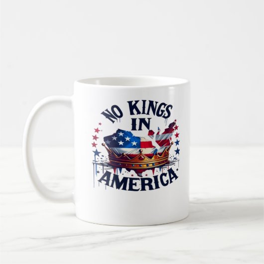 No Kings In America Classic Retro Cool Koffiemok (Links)