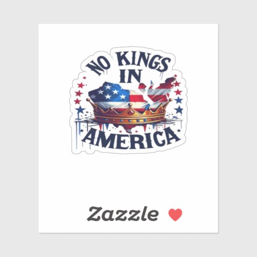 No Kings In America Classic Retro Cool Sticker (Vel)