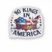 No Kings In America Classic Retro Cool Sticker (Voorkant)