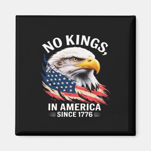 No Kings In America Classic Retro Graphic Design Magneet (Voorkant)