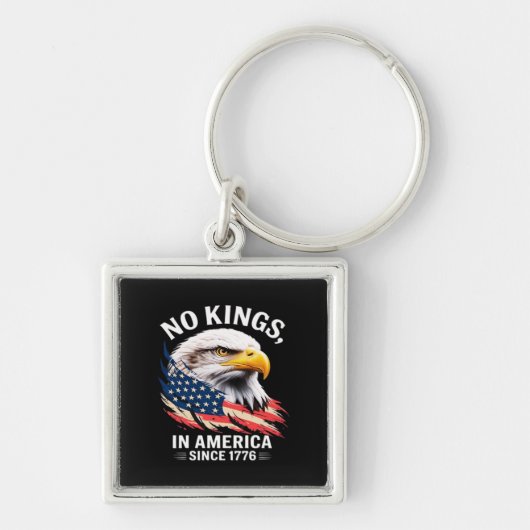 No Kings In America Classic Retro Graphic Design Sleutelhanger (Voorkant)