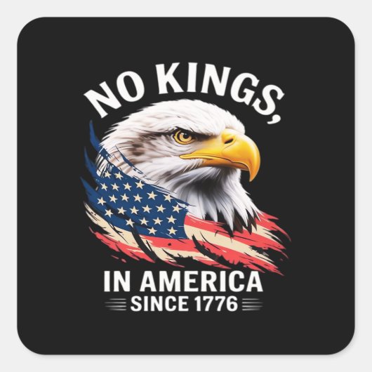 No Kings In America Classic Retro Graphic Design Vierkante Sticker (Voorkant)