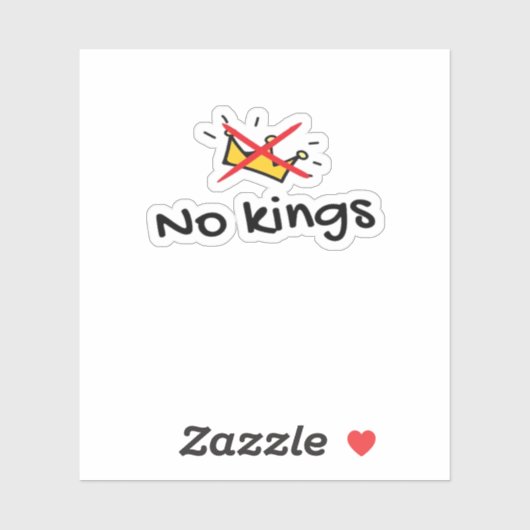 No Kings In America Classic Retro Style Sticker (Vel)