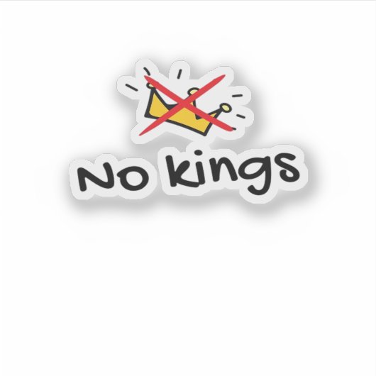 No Kings In America Classic Retro Style Sticker (Voorkant)