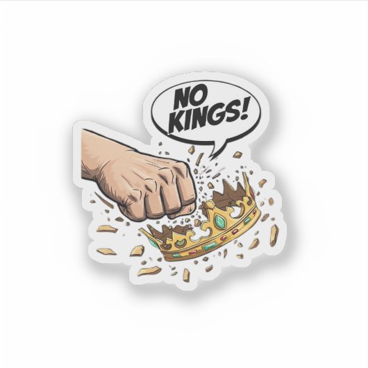 No Kings In America Creative Design Sticker (Voorkant)