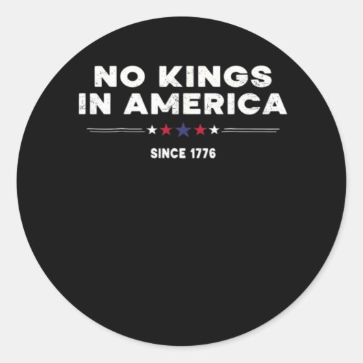 No Kings In America Doge Classic Trendy Graphic Ronde Sticker (Voorkant)