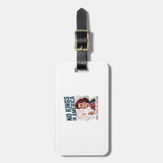No Kings In America Fabulous Queens Pride 2025 Des Bagagelabel (Voorkant verticaal)