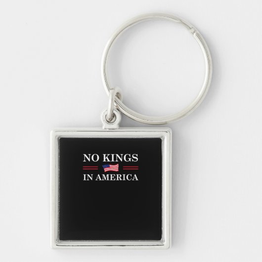 No Kings In America Freedom No King Lives American Sleutelhanger (Voorkant)