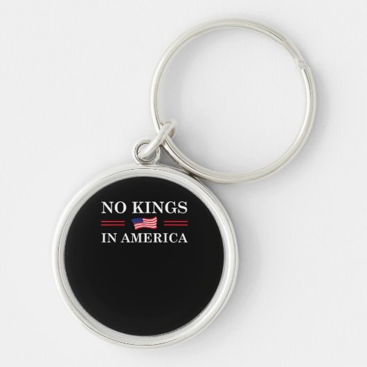 No Kings In America Freedom No King Lives American Sleutelhanger (Voorkant)
