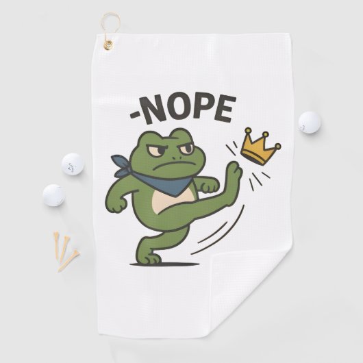 No Kings in America Frog No Kings Democracy Golfhanddoek (Insitu)
