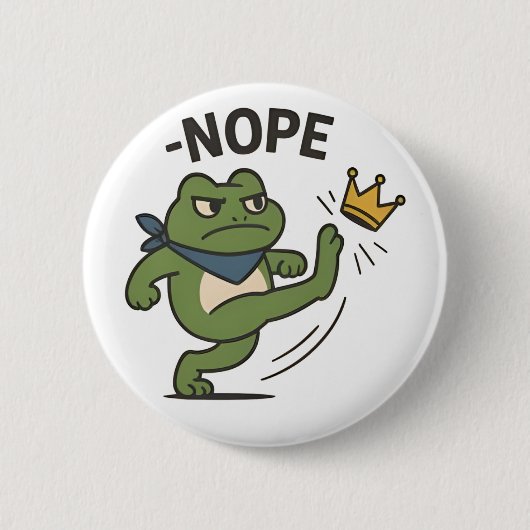 No Kings in America Frog No Kings Democracy Ronde Button 5,7 Cm (Voorkant)