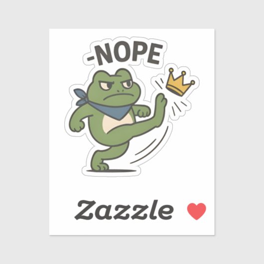 No Kings in America Frog No Kings Democracy Sticker (Vel)